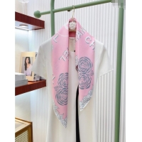 Super Quality Chanel Silk Square Scarf 90x90cm 0617 Pink 2025