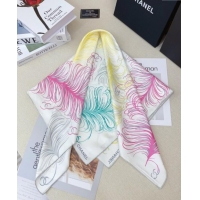 Big Discount Chanel Silk Square Scarf 90x90cm AAA934 White 2025