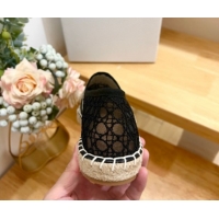 Popular Style Dior Granville Espadrilles Flat in Cannage Mesh Black 0605044