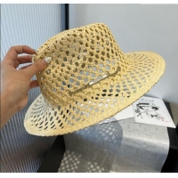Top Grade Miu Miu Straw Wide Brim Hat 0617 Yellow 2025