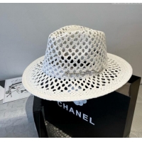 Low Cost Miu Miu Straw Wide Brim Hat 0617 White 2025
