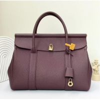 Top Quality Loro Piana Loom Bag L32 Fine Grained Leather Bag L5040 Burgundy