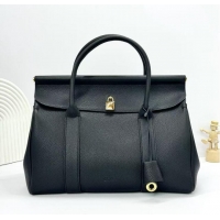 Super Quality Loro Piana Loom 32 Original Grained Top Leather Bag L5040 Black