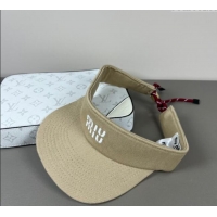 Famous Brand Miu Miu Canvas Visor Hat 0617 Beige 2025