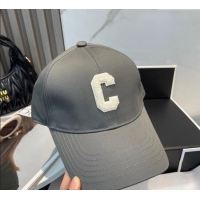 Luxury Discount Celine Canvas Baseball Hat with C 0617 Grey 2025