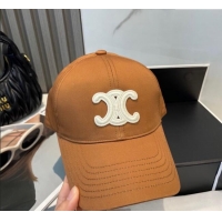 Good Product Celine Canvas Baseball Hat Triomphe 0617 Brown/White 2025