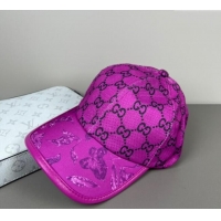 Low Cost Gucci Shiny Baseball Hat with Print 0617 Dark Pink 2025