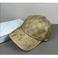 Fashion Discount Gucci Shiny Baseball Hat with Print 0617 Gold-Tone 2025