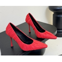 Big Discount Saint Laurent Mesh Covered High Heel Pumps 11cm Red 0424027
