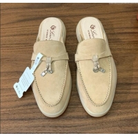 Shop Grade Loro Piana Charms Walk Babouche Loafer in Suede LP060505 Apricot 2025