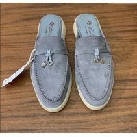 ​Shop Cheap Loro Piana Charms Walk Babouche Loafer in Suede LP060510 Deep Grey 2025