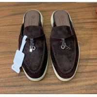 Low Cost Loro Piana Charms Walk Babouche Loafer in Suede LP060511 Coffee 2025