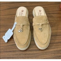 Top Design Loro Piana Charms Walk Babouche Loafer in Suede LP060514 Sand 2025