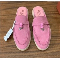 ​Good Taste Loro Piana Charms Walk Babouche Loafer in Suede LP060516 Peach Pink 2025