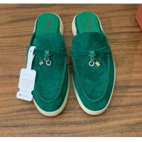 Famous Brand Loro Piana Charms Walk Babouche Loafer in Suede LP060517 Green 2025