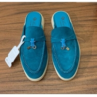 ​Best Price Loro Piana Charms Walk Babouche Loafer in Suede LP060520 Sapphire Blue 2025