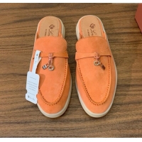 Luxury Discount Loro Piana Charms Walk Babouche Loafer in Suede LP060521 Orange 2025