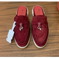 New Style Loro Piana Charms Walk Babouche Loafer in Suede LP060523 Burgundy 2025