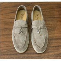 Luxury Discount Loro Piana Summer Charms Walk Loafer in Suede LP61820 Dark Khaki 2025