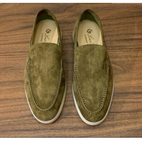 ​Promotional Loro Piana Summer Walk Loafer in Suede LP61826 Green 2025