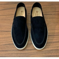 ​Best Price Loro Piana Summer Walk Loafer in Suede LP61829 Black 2025