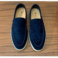 ​Cheap Discount Loro Piana Summer Walk Loafer in Suede LP61831 Deep Blue 2025