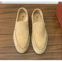 Buy Fashionable Loro Piana Summer Walk Loafer in Suede LP61905 Sand Beige 2025