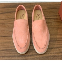 Buy New Cheap Loro Piana Summer Walk Loafer in Suede LP61908 Pink 2025