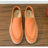 Inexpensive Loro Piana Summer Walk Loafer in Suede LP61911 Light Orange 2025