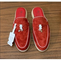 ​Particularly Recommended Loro Piana Charms Walk Babouche Loafer in Suede LP061922 Red 2025
