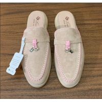 Well Crafted Loro Piana Charms Walk Babouche Loafer in Suede LP061923 Beige/Pink 2025
