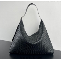 Well Crafted Bottega Veneta Mens Large Traveler Hobo Bag in Intrecciato Leather 806976 Black 2025