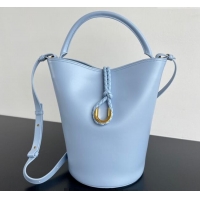Top Grade Bottega Veneta Liberta Bucket Bag in Smooth Leather 806038 Lunar Blue 2025