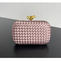 Spot Bulk Bottega Veneta Classic Knot Clutch in Intreccio Satin BV062501 Pink 2025