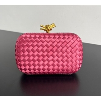 Good Taste Bottega Veneta Classic Knot Clutch in Intreccio Satin BV062501 Pink 2025