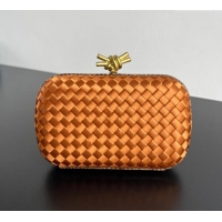 Grade Quality Bottega Veneta Classic Knot Clutch in Intreccio Satin BV062501 Yellow 2025