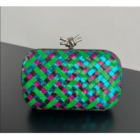 Bottega Veneta Classic Knot Clutch in Intreccio Snakeskin Leather BV062501 Multicolor 2025