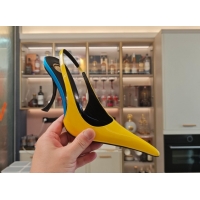 Sumptuous Saint Laurent Slingback Pumps in Patent Leather 9cm Heel Yellow 5052206