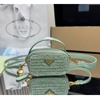 Best Product Prada Crochet mini-pouch 1NR025 Green 2025