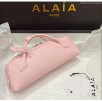 Original Cheap Alaia Le Tecket Long Clutch bag in Grained Leather A5029 Light Pink 2025