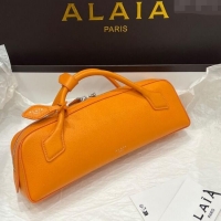 Best Product Alaia Le Tecket Long Clutch bag in Grained Leather A5029 Orange 2025