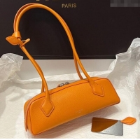Spot Bulk Alaia Le Tecket Small Long Shoulder bag in Grained Leather A5031 Orange 2025