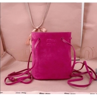 Pretty Style Miu Miu Suede Pouch 5NF460 Fuchsia Pink 2025