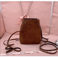 Spot Bulk Miu Miu Suede Pouch 5NF460 Dark Brown 2025