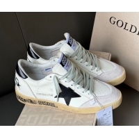 Best Price Golden Goose Women’s Ball Star Sneakers in White Leather and Suede with Black Star 50429037