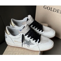 Big Discount Golden Goose Ball Star Sneakers in white leather and grey suede with metallic leather star 50605002