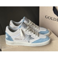 Best Grade Golden Goose Ball Star Sneakers LTD in suede with metallic leather star and denim inserts 0605007