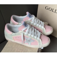 Unique Style Golden Goose Women’s Super-Star Sneakers in pink leather with silver foiled leather star and pink leather h