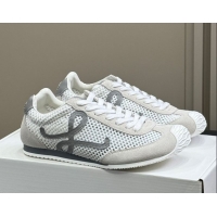 Classic Hot Loewe Ballet Runner 2.0 Sneakers in Mesh and Suede White/Grey 50605075