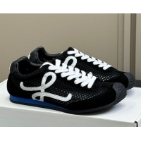 Top Grade Loewe Ballet Runner 2.0 Sneakers in Mesh and Suede Black/White 50605077